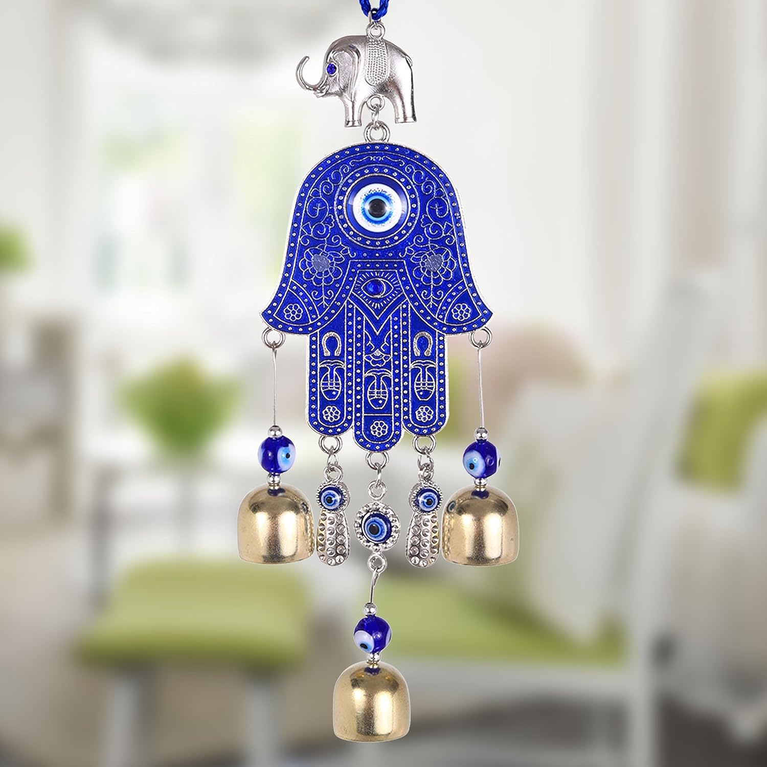 Colgante de talismán de mano santa de Fátima de mal de ojo, adorno turco hecho a mano, adorno colgante de mal de ojo azul de la suerte para