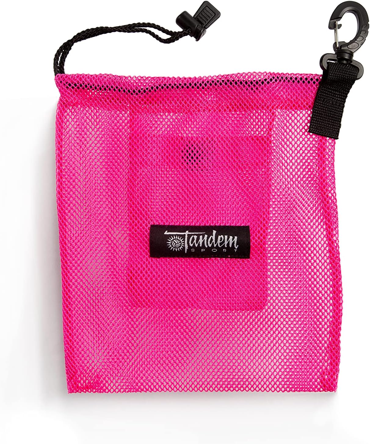 Tandem Sport Rodilleras de malla rosa – Mantén las rodilleras de voleibol frescas – Bolsa de rodilleras secas al aire con compartimento ambientador