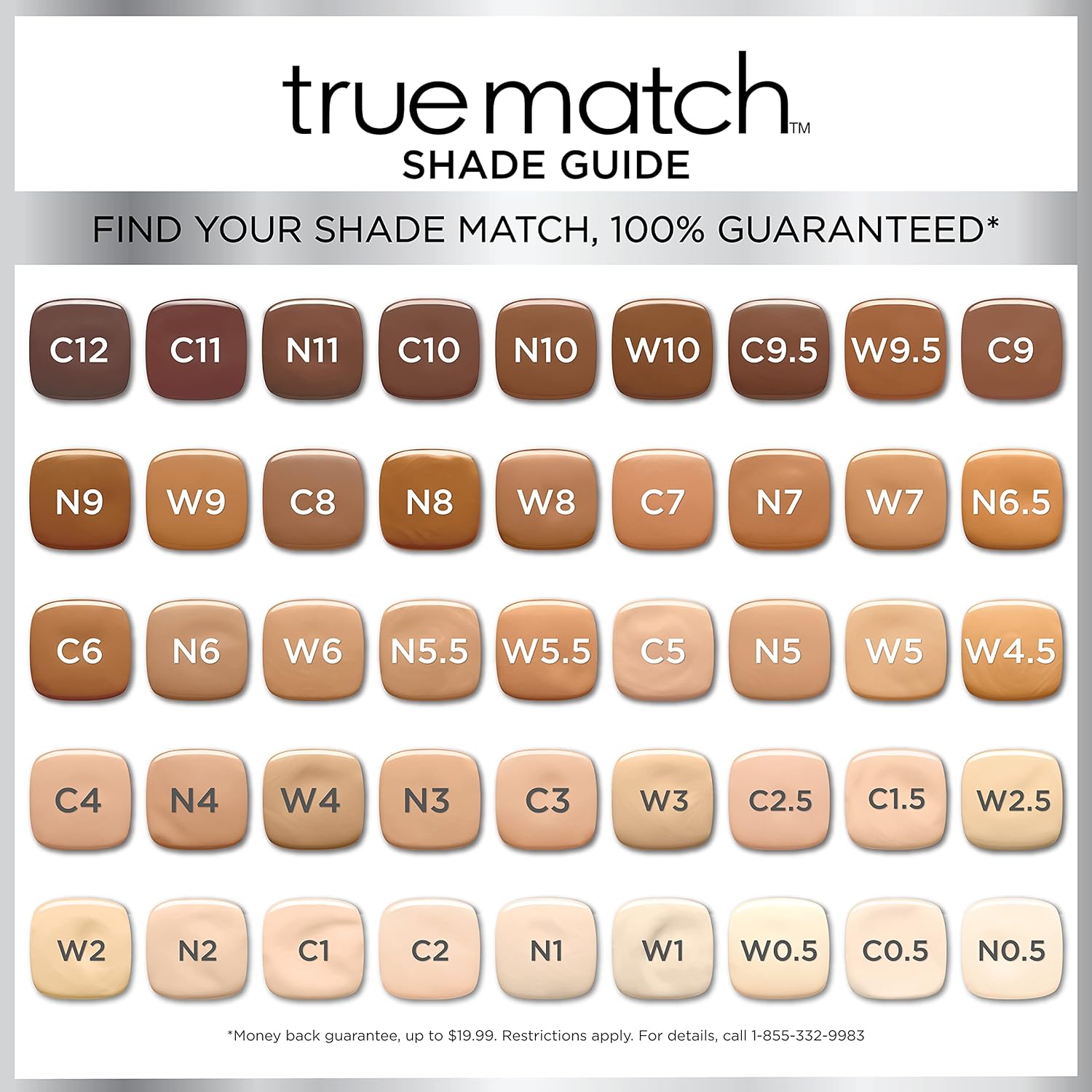 L’Oreal Paris Makeup True Match – Base líquida supermezclable, color marrón nuez C7, 1onza líquida, 1 unidad