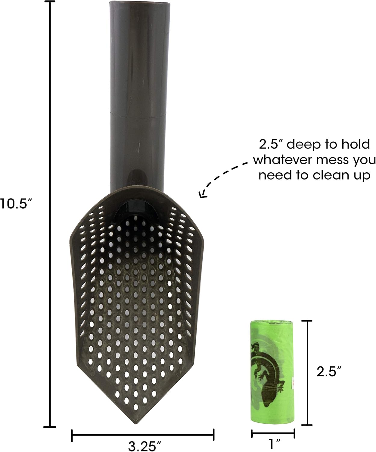 Cold Life Super Scoop Sifter Terrarium Bedding Substrato y pala limpiadora de jaula para mascotas pequeñas con bolsas de 10 unidades