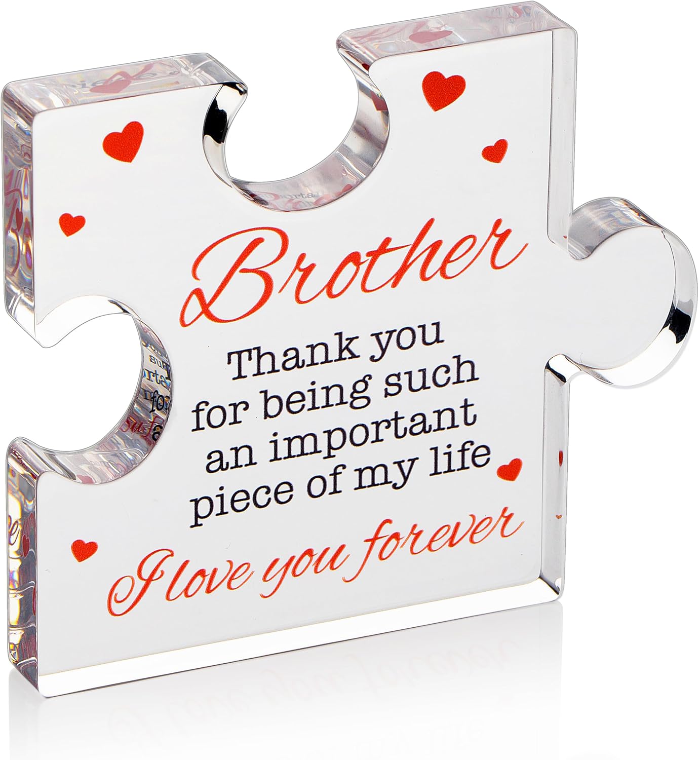 Regalos para hermanos  Rompecabezas de bloque acrílico grabado para hermano de 4.1 x 3.5 pulgadas  Regalos geniales para hermano de hermana, hermano