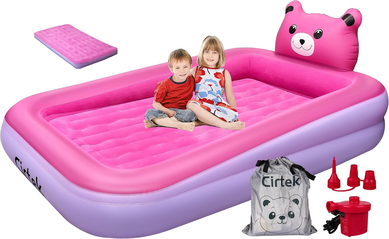 Cirtek – Cama de aire plegable para niños, cama de viaje para niños, colchón de aire para niños, cama de aire para niños, cama de viaje inflable,