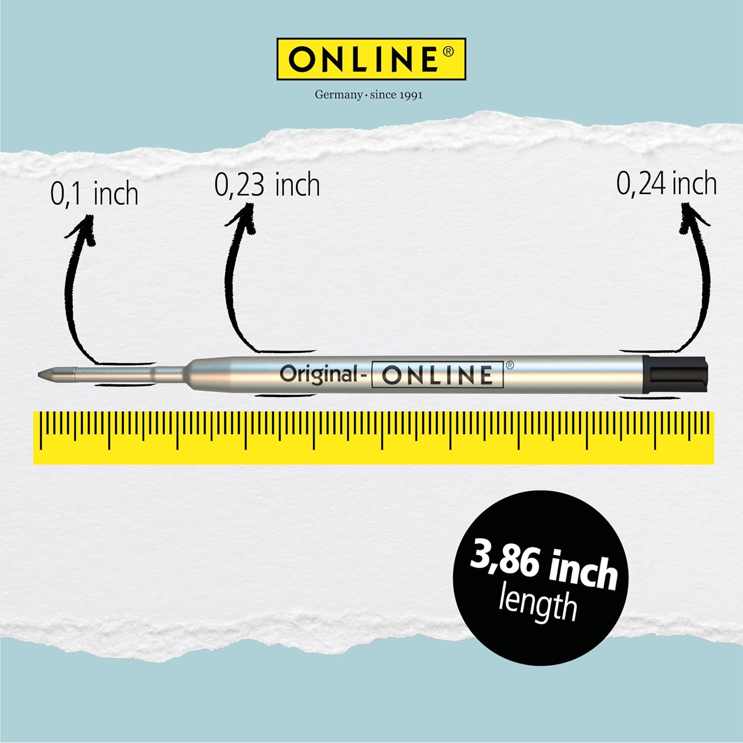 Online 6 repuestos de bolígrafo  Medio de fuerza I International Standard Biro Recambios para todos los bolígrafos I Impermeable I Recambios