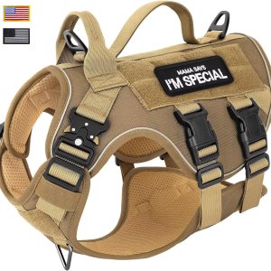 Forestpaw Arnés táctico para perro con asa, chaleco militar reflectante para perro, arnés de malla transpirable para perro de servicio con clip Forestpaw Arnés táctico para perro con asa, chaleco militar reflectante para perro, arnés de malla transpirable para perro de servicio con clip