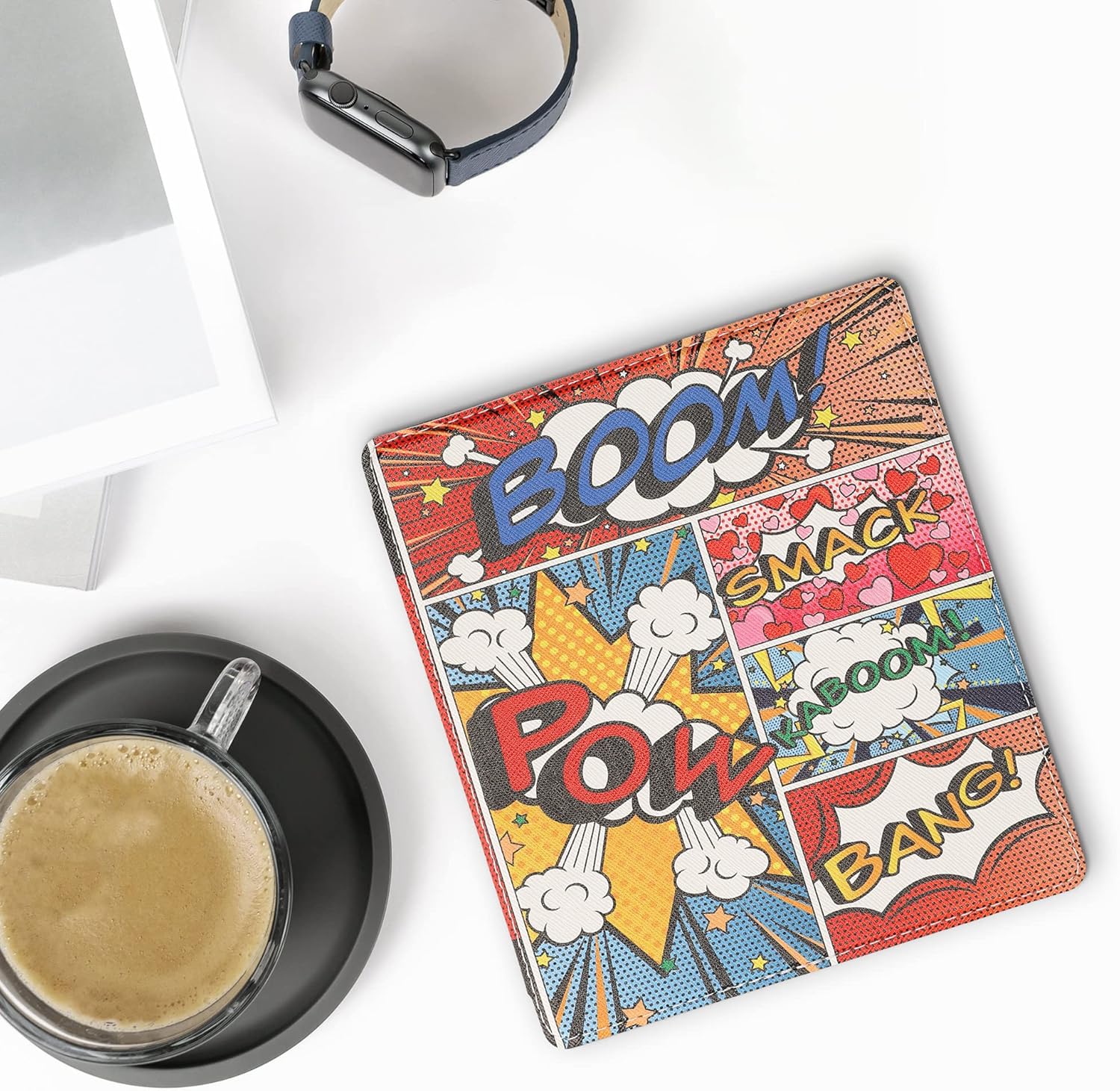 kwmobile Funda compatible con Tienda Kindle Oasis 10. Generation – Funda para lector electrónico – Símbolos de cómics multicolor