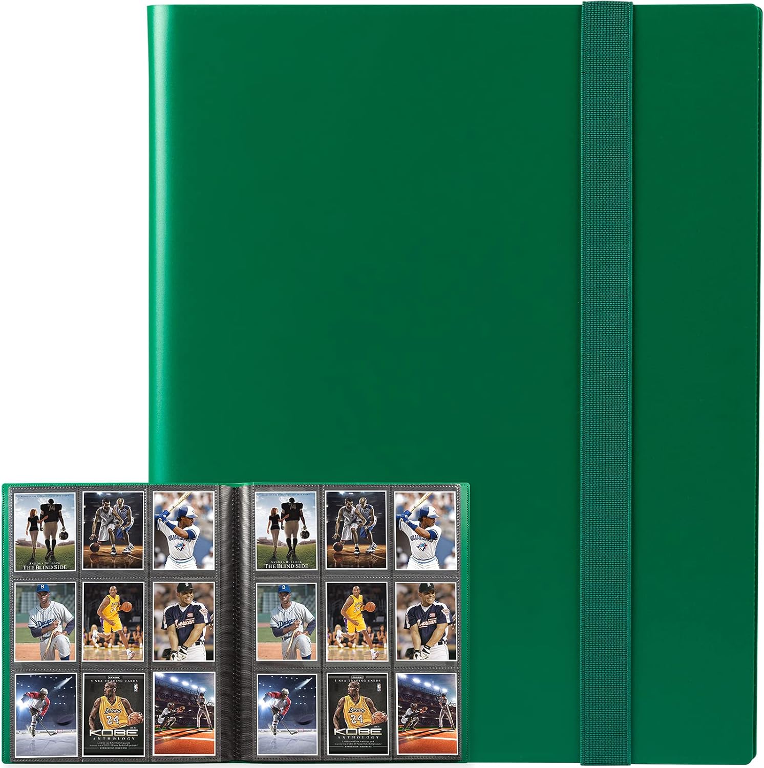 GEAoffice Carpeta de tarjetas, carpeta de 9 bolsillos, carpeta de bolsillo de carga lateral 360 para Yugioh, MTG y otros TCG, color verde