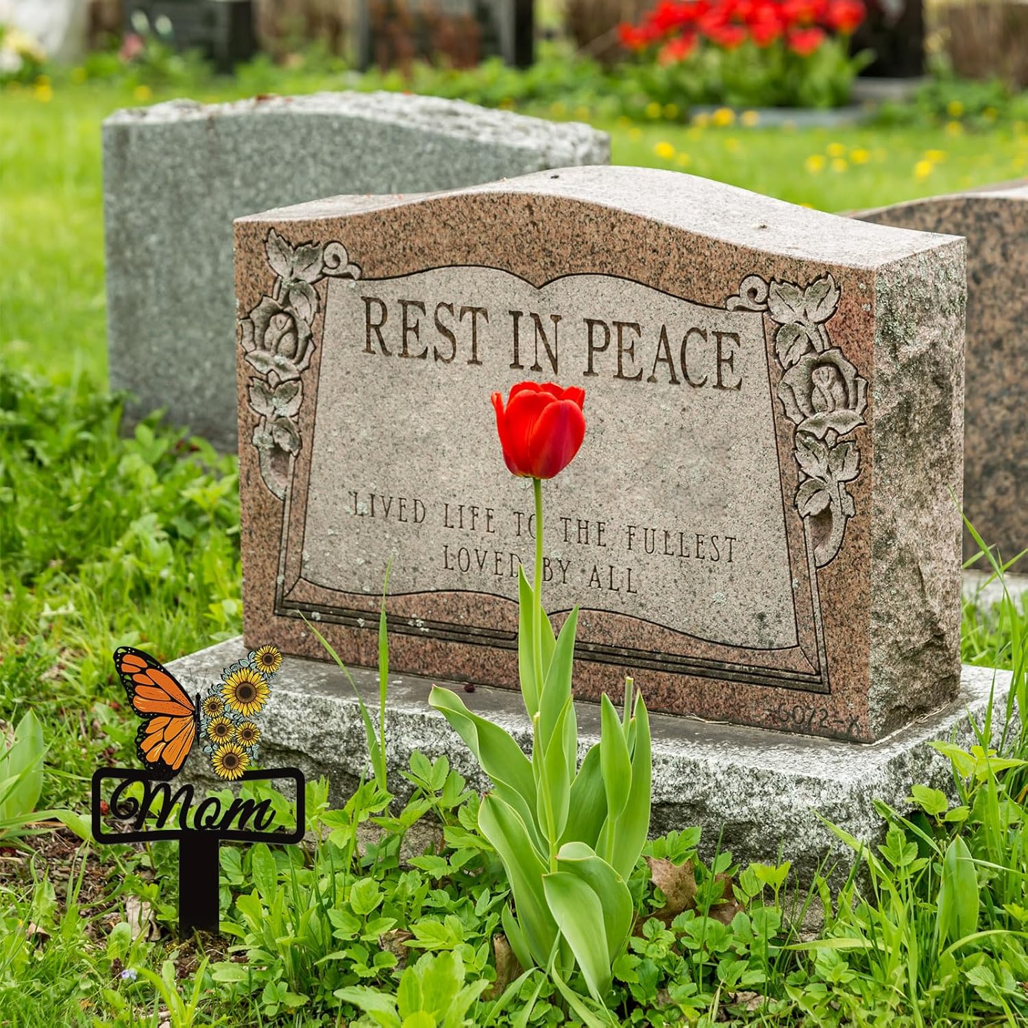 Estacas conmemorativas para mamá, decoraciones de tumbas para cementerio, placa de metal para tumba, marcadores de estaca, placas conmemorativas,