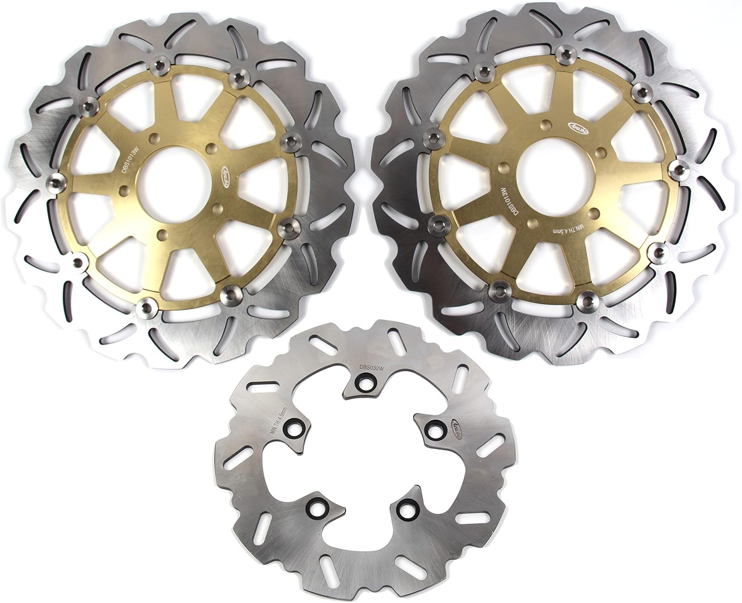 Arashi Rotores de discos de freno delanteros y traseros para Suzuki GSXR 1000 2001 2002 K1 K2 Accesorios de repuesto para motocicleta GSX R 1000