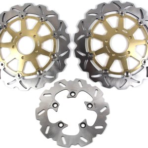 Arashi Rotores de discos de freno delanteros y traseros para Suzuki GSXR 1000 2001 2002 K1 K2 Accesorios de repuesto para motocicleta GSX R 1000 Arashi Rotores de discos de freno delanteros y traseros para Suzuki GSXR 1000 2001 2002 K1 K2 Accesorios de repuesto para motocicleta GSX R 1000