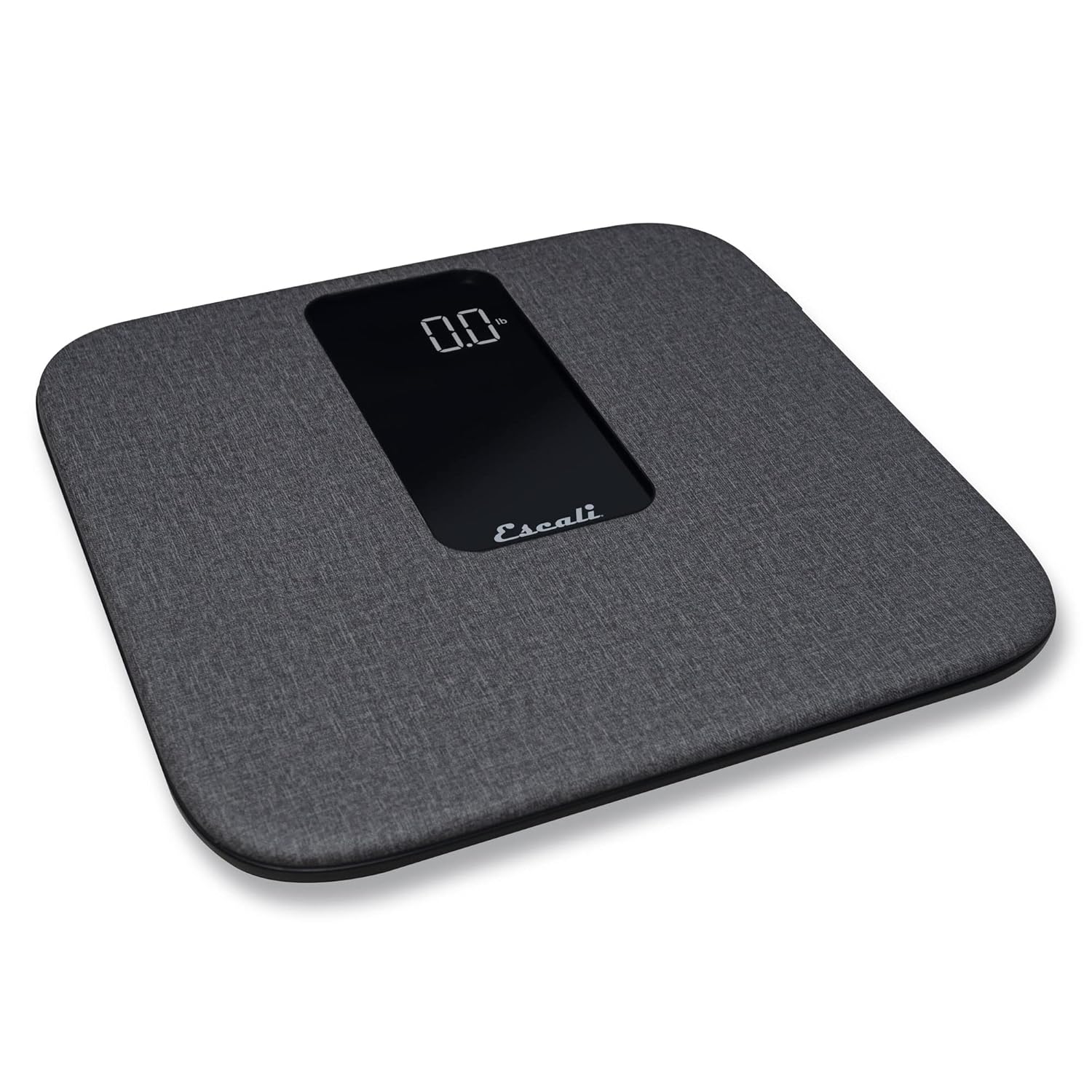 Escali ComfortStep – Báscula de baño digital antideslizante para peso corporal con cubierta de plataforma de lino extraíble y alta capacidad de 400