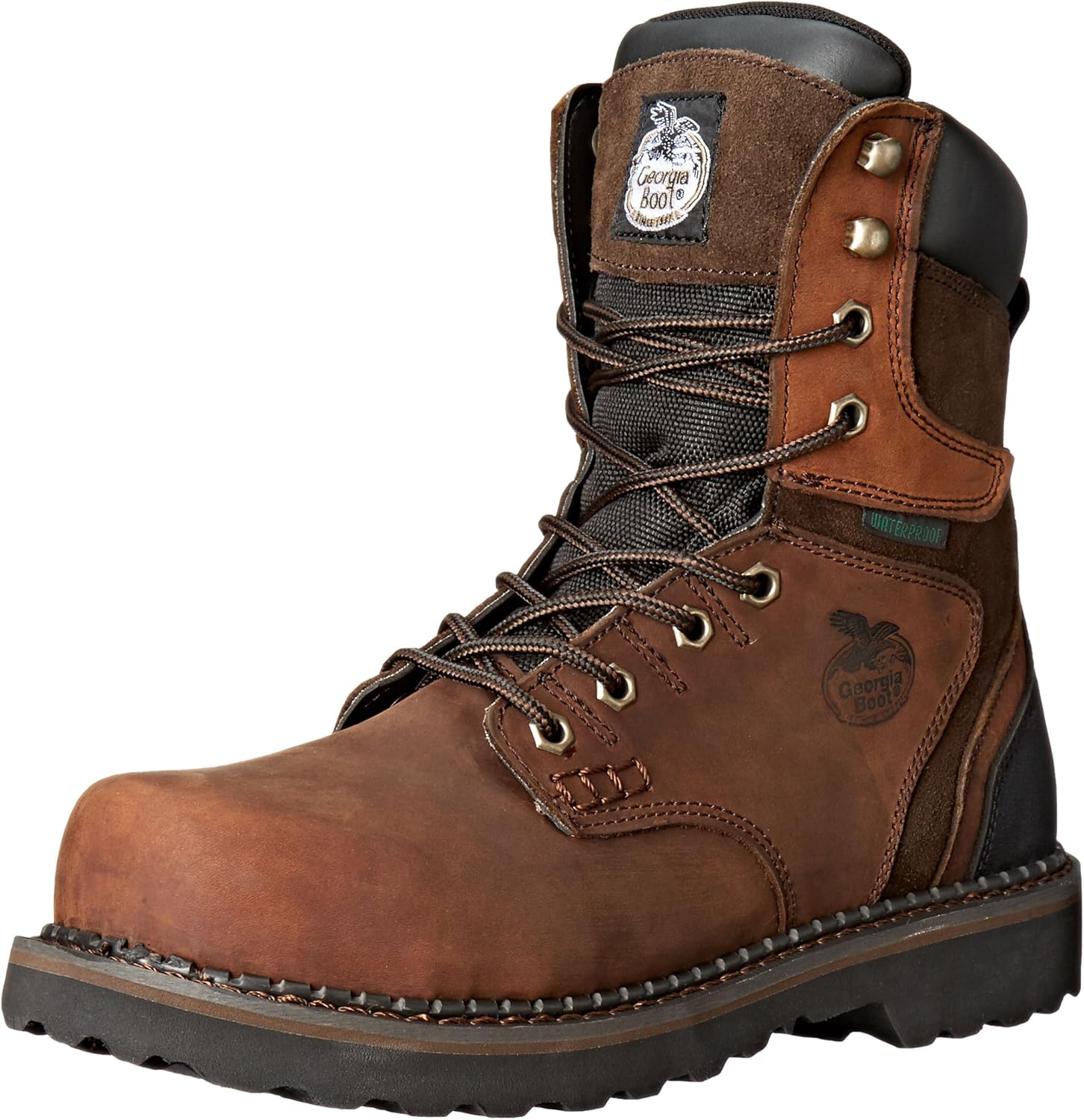 Georgia Boot Georgia Brookville – Botas de trabajo con punta de acero de 8 pulgadas para hombre, Marrón