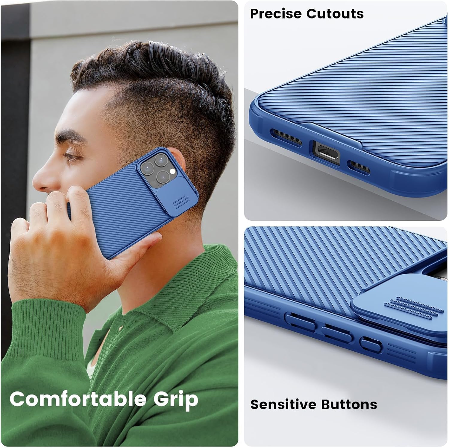 Nillkin Funda magnética para iPhone 15 Pro Max, compatible con MagSafe, funda deslizante para cámara, funda protectora delgada para iPhone 15 Pro
