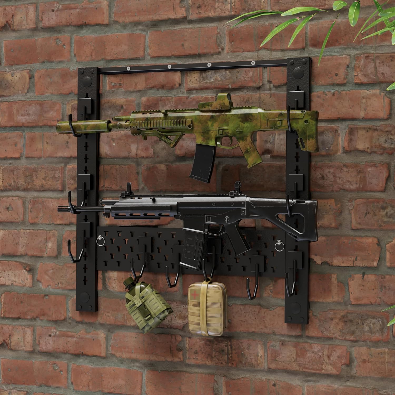 Estantes para armas de pared, estante horizontal de acero resistente para rifle de espada, estante de almacenamiento para cinturón de casco de