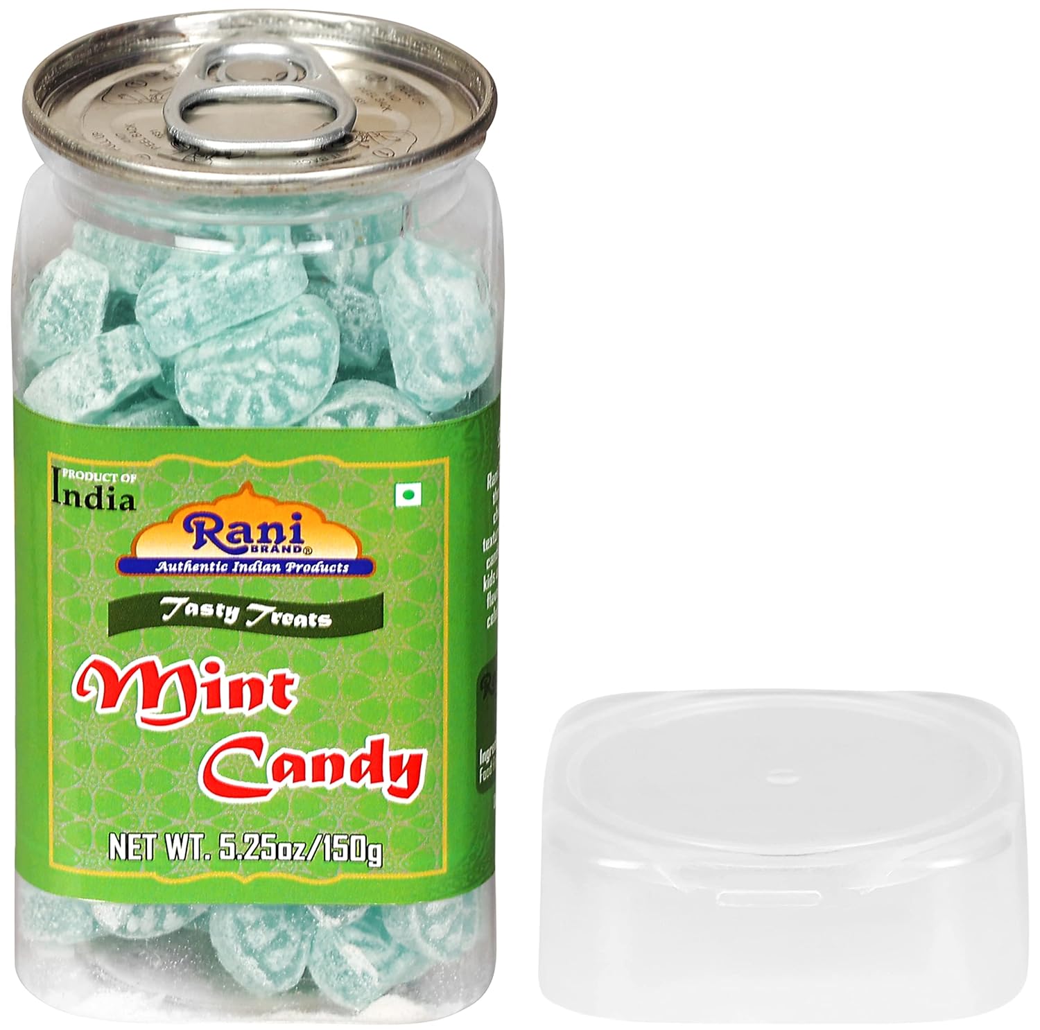 Rani Mint Candy – Caramelo de menta de 5.25 onzas (5.29 oz) sellado al vacío, parte superior fácil de abrir, recipiente resellable  Indian Tasty