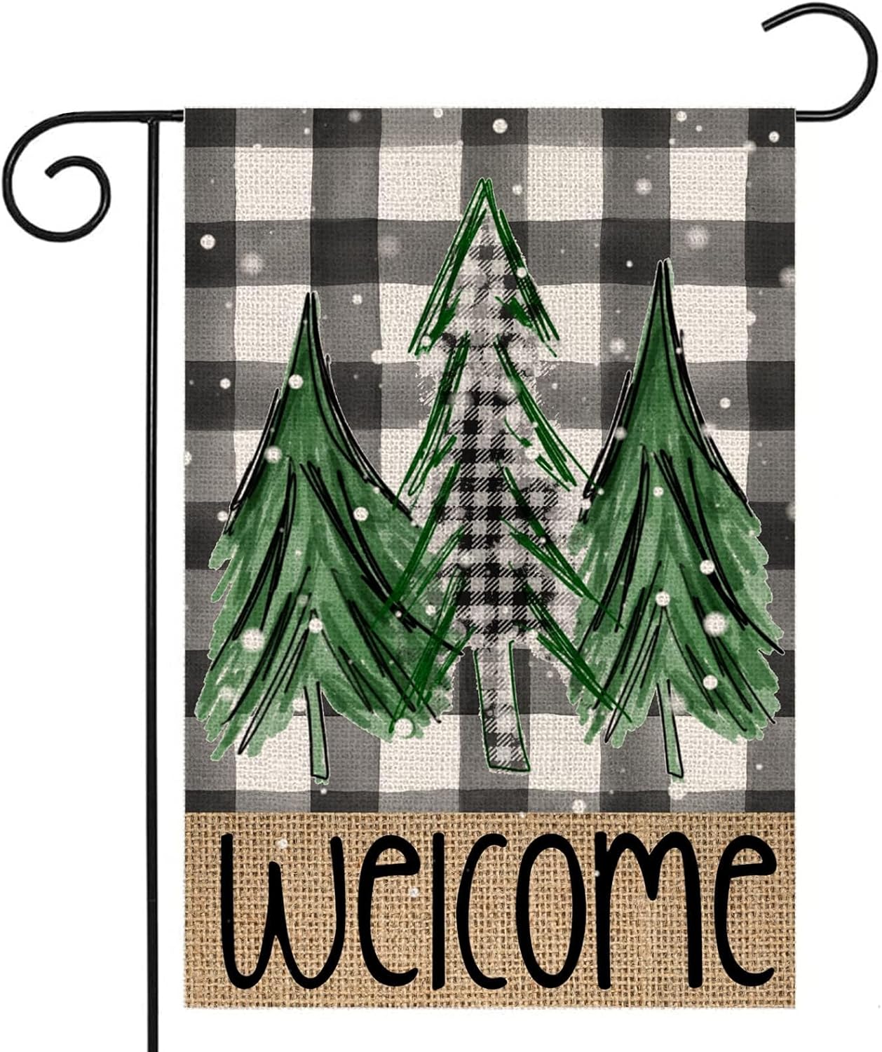 Bandera de jardín de Navidad de doble cara de 12.5 x 18.5 pulgadas, decoración de árboles de Navidad para el hogar, jardín, patio, exterior, porche,