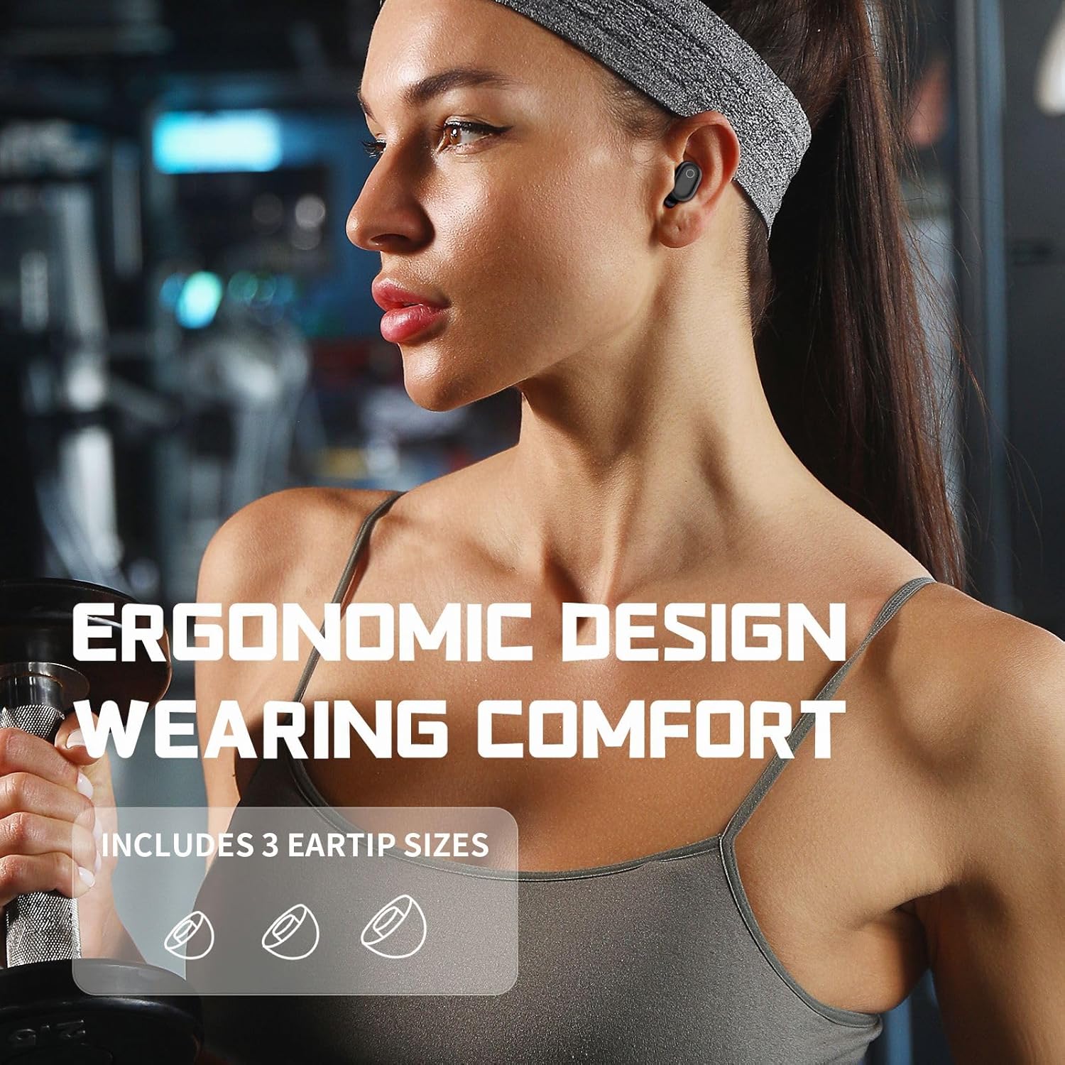 viken Mini auriculares inalámbricos Bluetooth de 5.3 pulgadas, auriculares ligeros con micrófono integrado, IPX5 impermeable, sonido premium