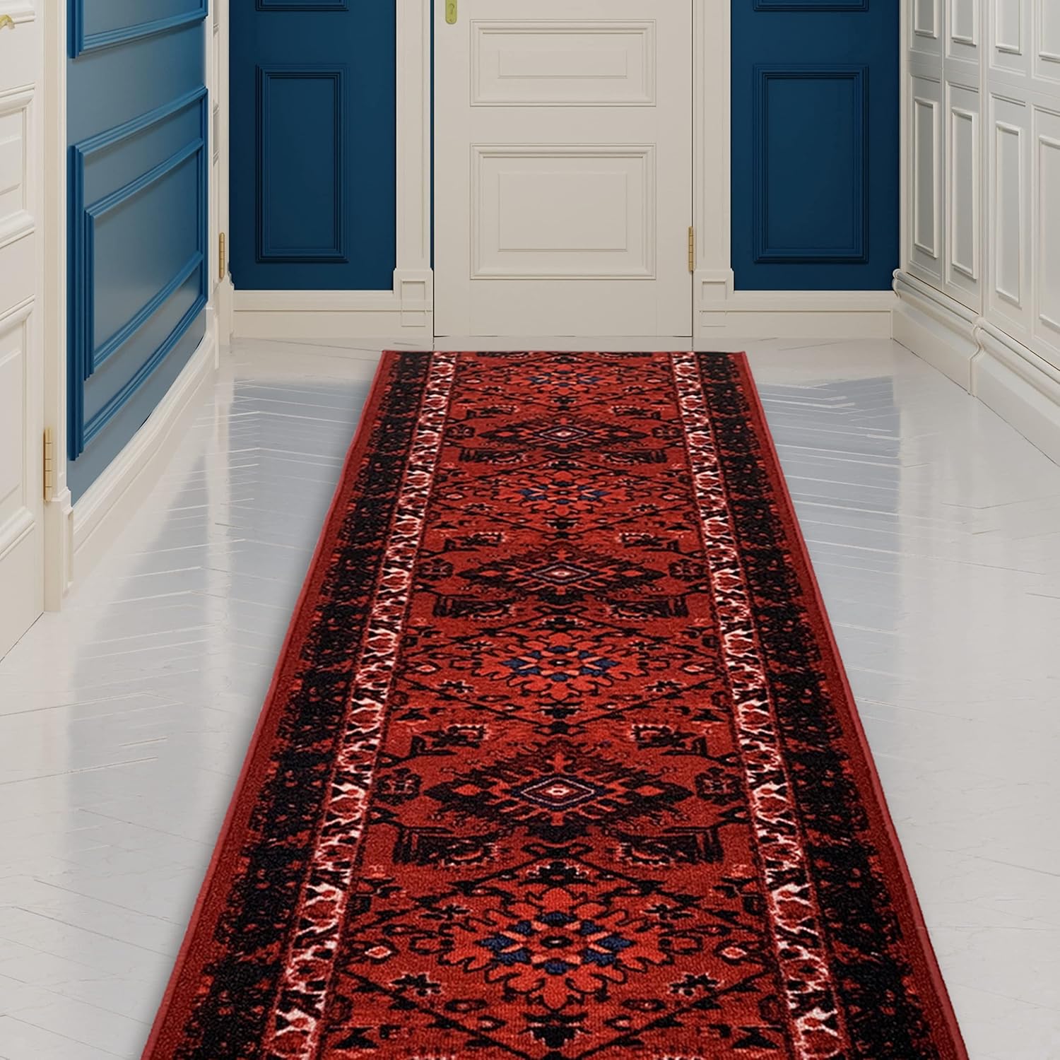 Alfombra de pasillo hecha a medida de pelo bajo con respaldo de goma para cocina, vestíbulo, pasillo, entrada, elige tu longitud, tamaño de 26