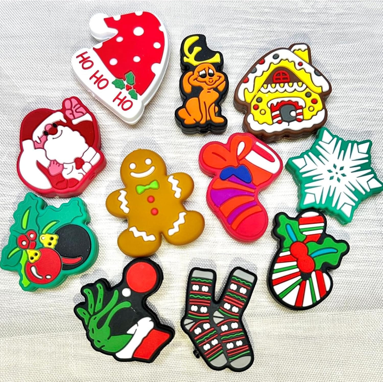 Cuentas focales de silicona de Navidad, cuentas focales de silicona de Navidad para bolígrafos, personajes, cuentas focales de silicona de Navidad