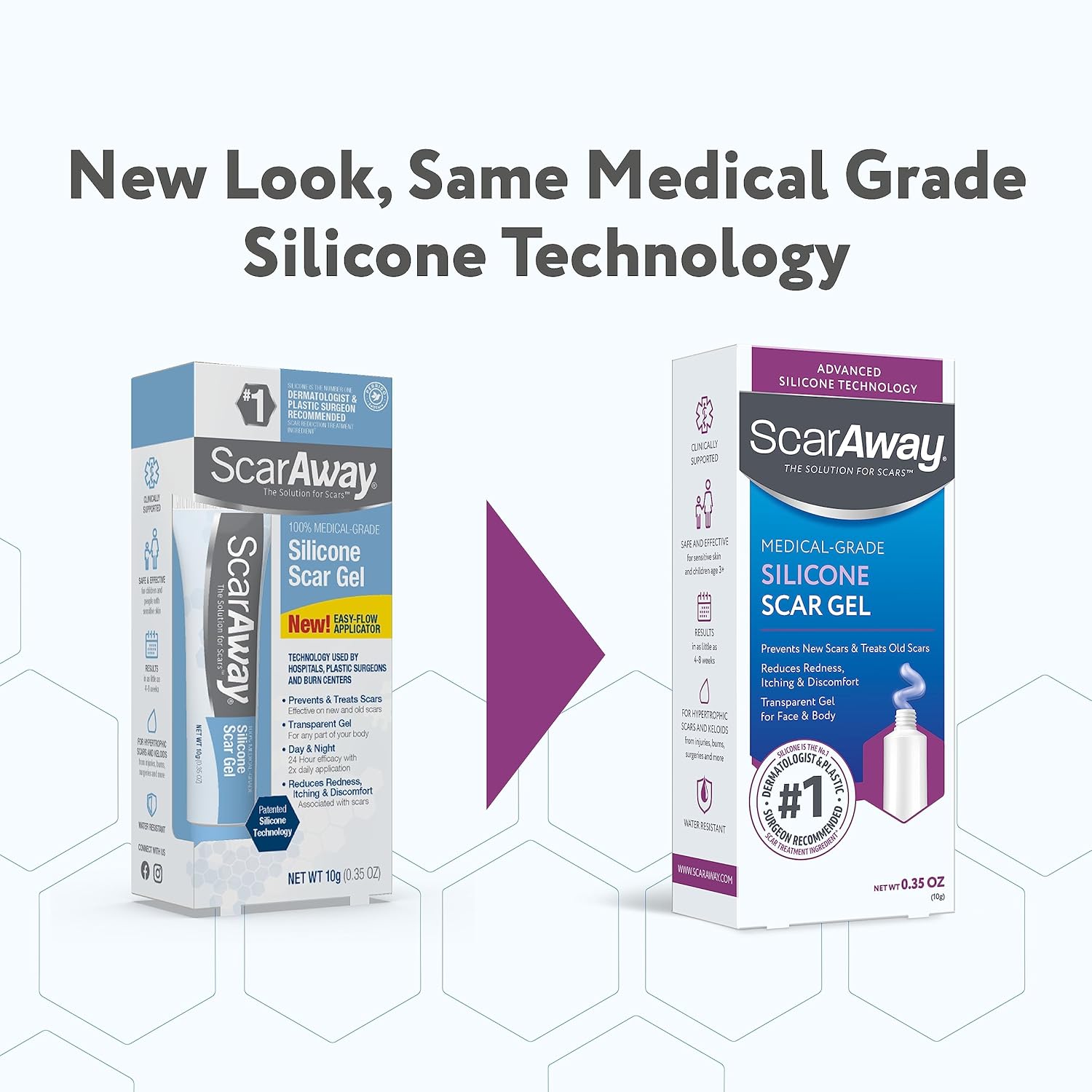 ScarAway Gel de silicona para cicatrices, ayuda a mejorar el tamaño, el color y la textura de las cicatrices hipertróficas y queloides de lesiones,