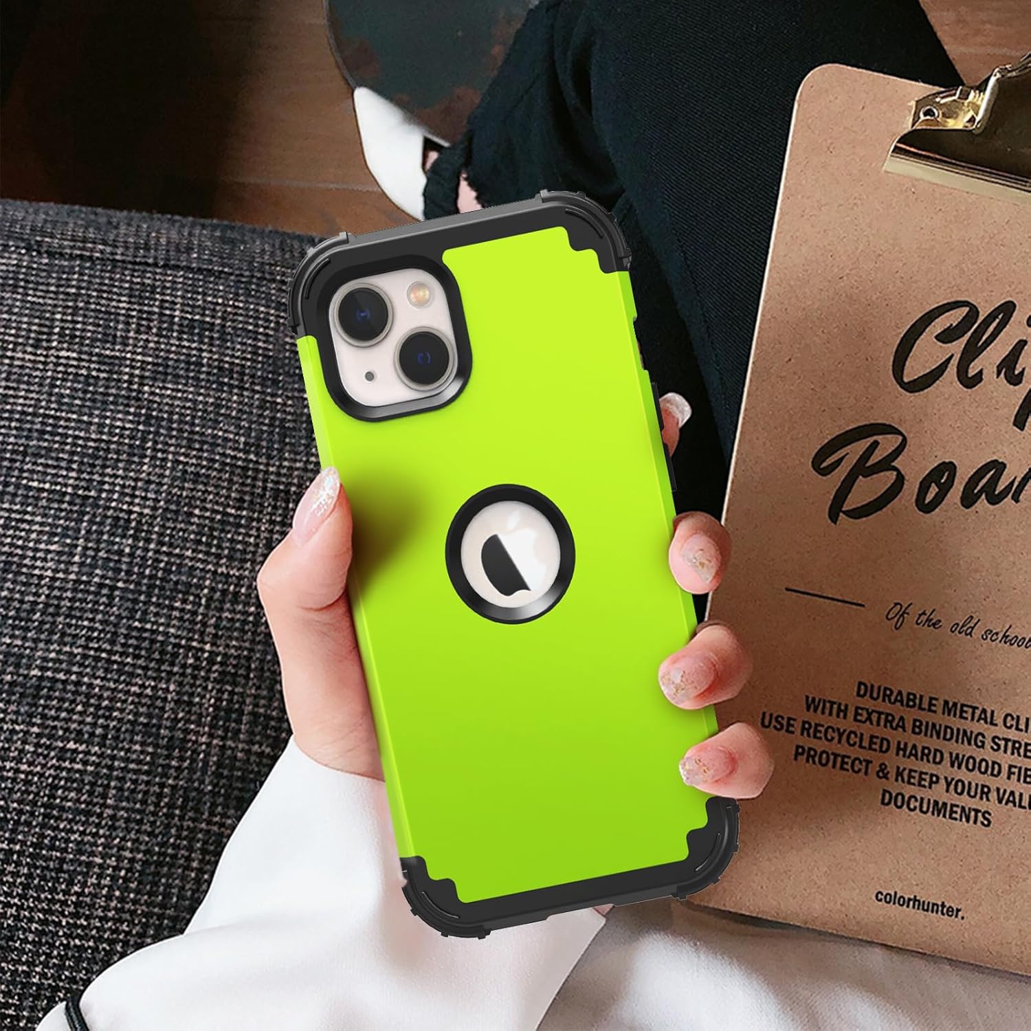 IDweel Funda para iPhone 13 con protector de pantalla, para iPhone 14, híbrida a prueba de golpes, protección resistente, cubierta de policarbonato