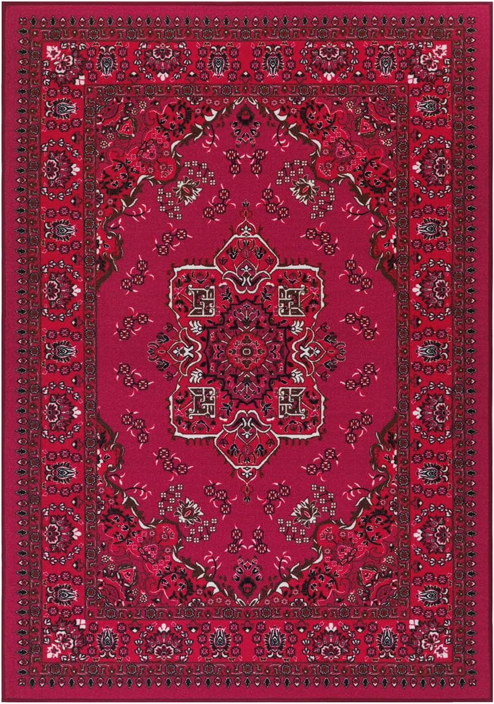 Antep Rugs Alfombras Oriental – Alfombras tradicionales de 5 x 7 pies (antideslizante) de bajo perfil con parte trasera de goma para interiores
