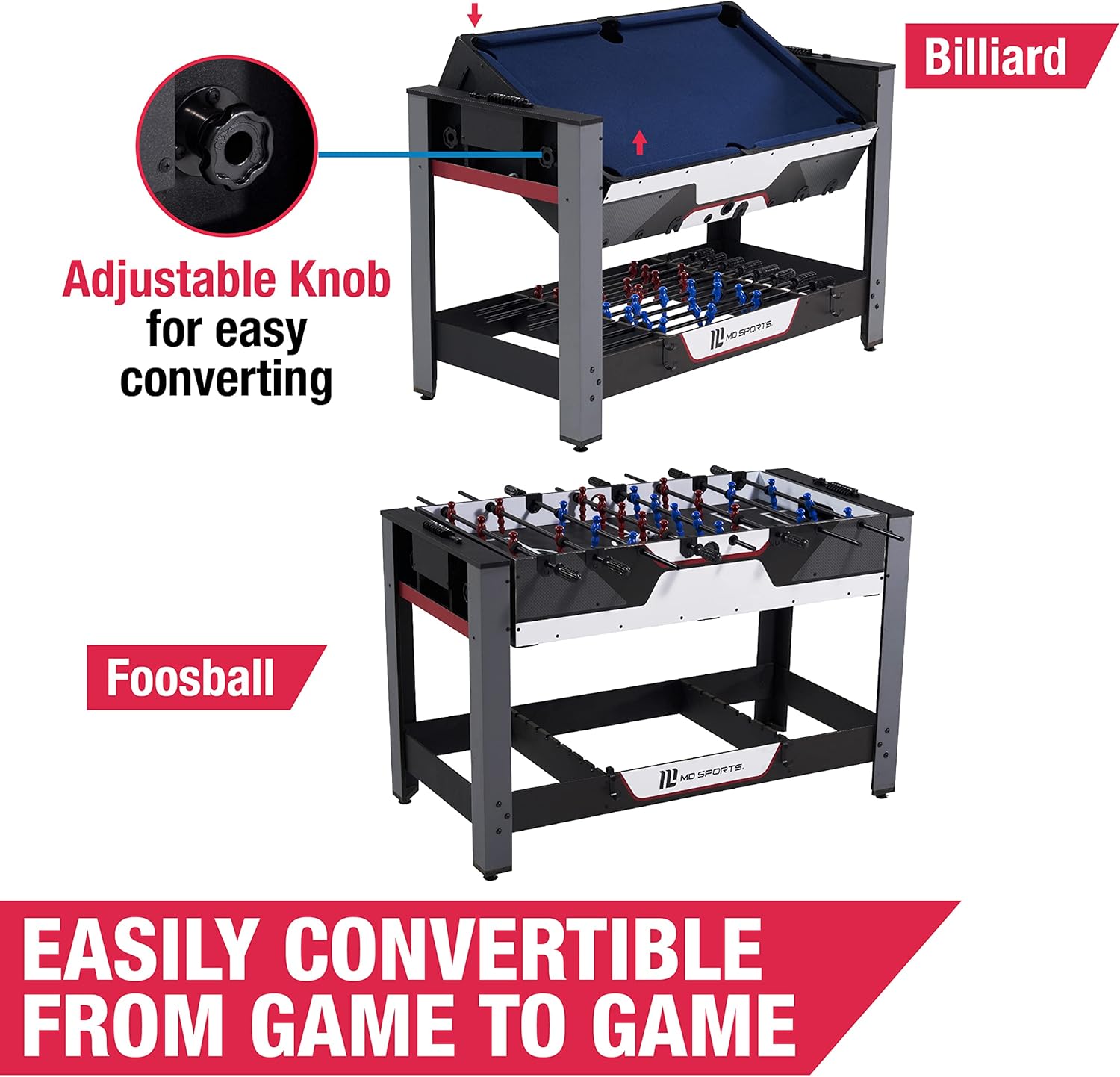 MD Sports Combination Games – Colección de arcade de múltiples estilos, billar, ping pong, hockey, baloncesto y futbolín, incluye todo lo básico