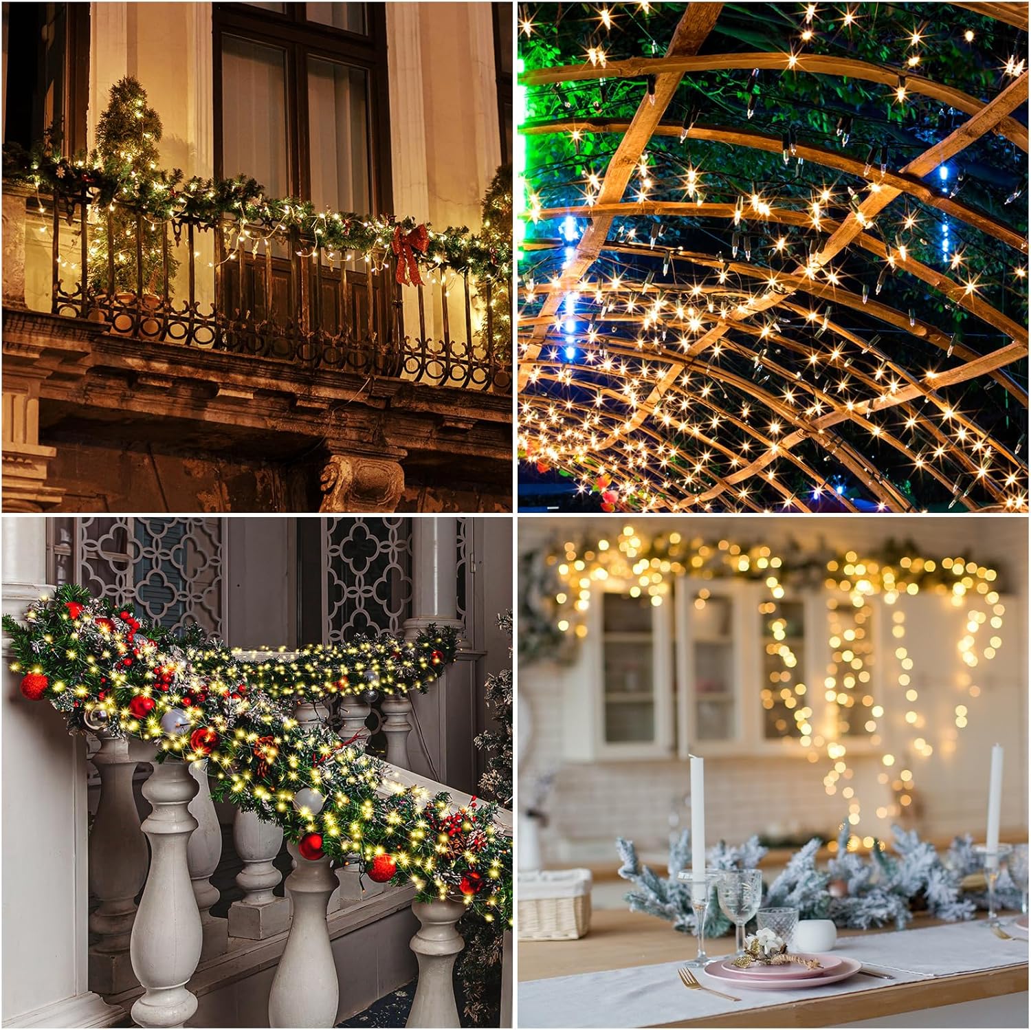 Macarrie Guirnalda de luces USB de 33 pies con 100 luces LED alimentadas para interiores y exteriores, boda, fiesta, árbol, hogar, festival,
