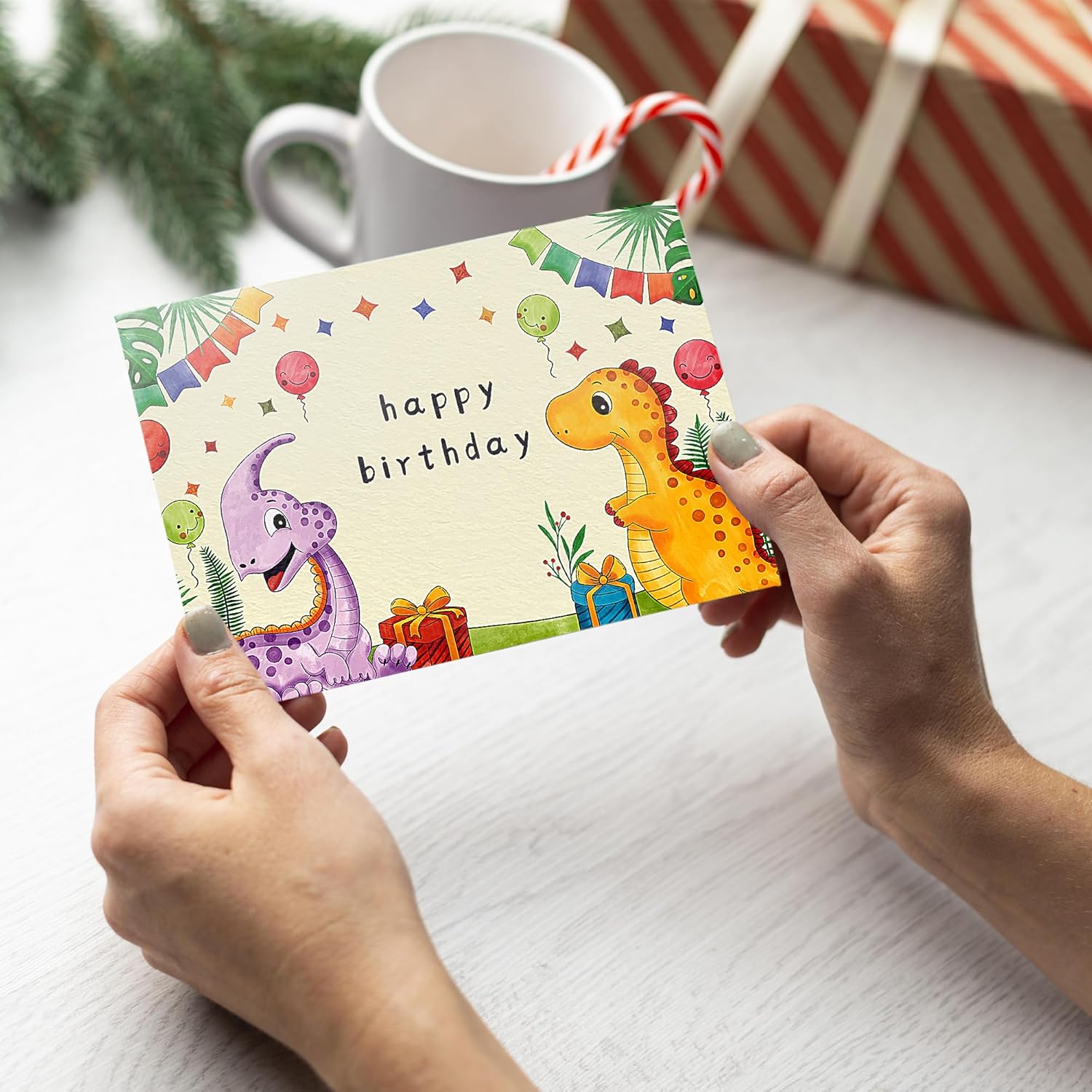 Bonita tarjeta de cumpleaños de dinosaurio para niño y niña, tarjeta de cumpleaños para hijo, hija, nieto, tarjeta de feliz cumpleaños para sobrino