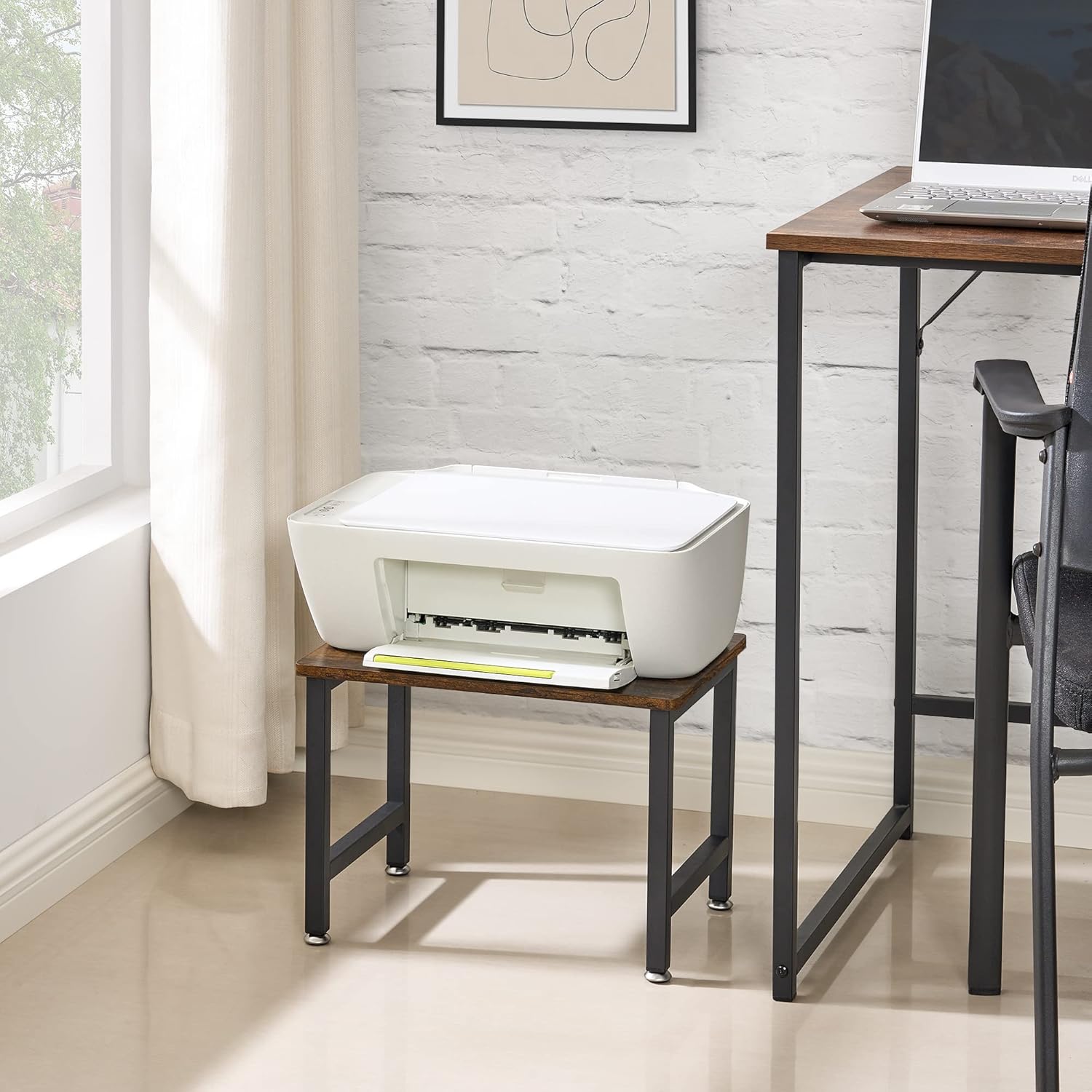HOMCENES Soporte para impresora, estante de mesa para impresora industrial, carrito de impresora móvil de escritorio, estante de almacenamiento