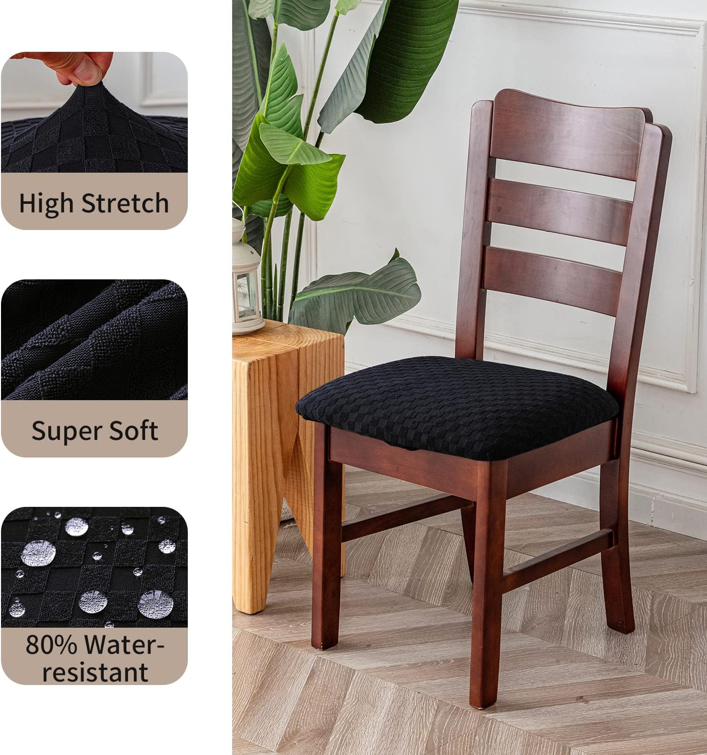 Fundas de asiento impermeables para sillas de comedor, fundas para sillas de comedor, fundas para sillas de cocina, fundas de asiento de jacquard