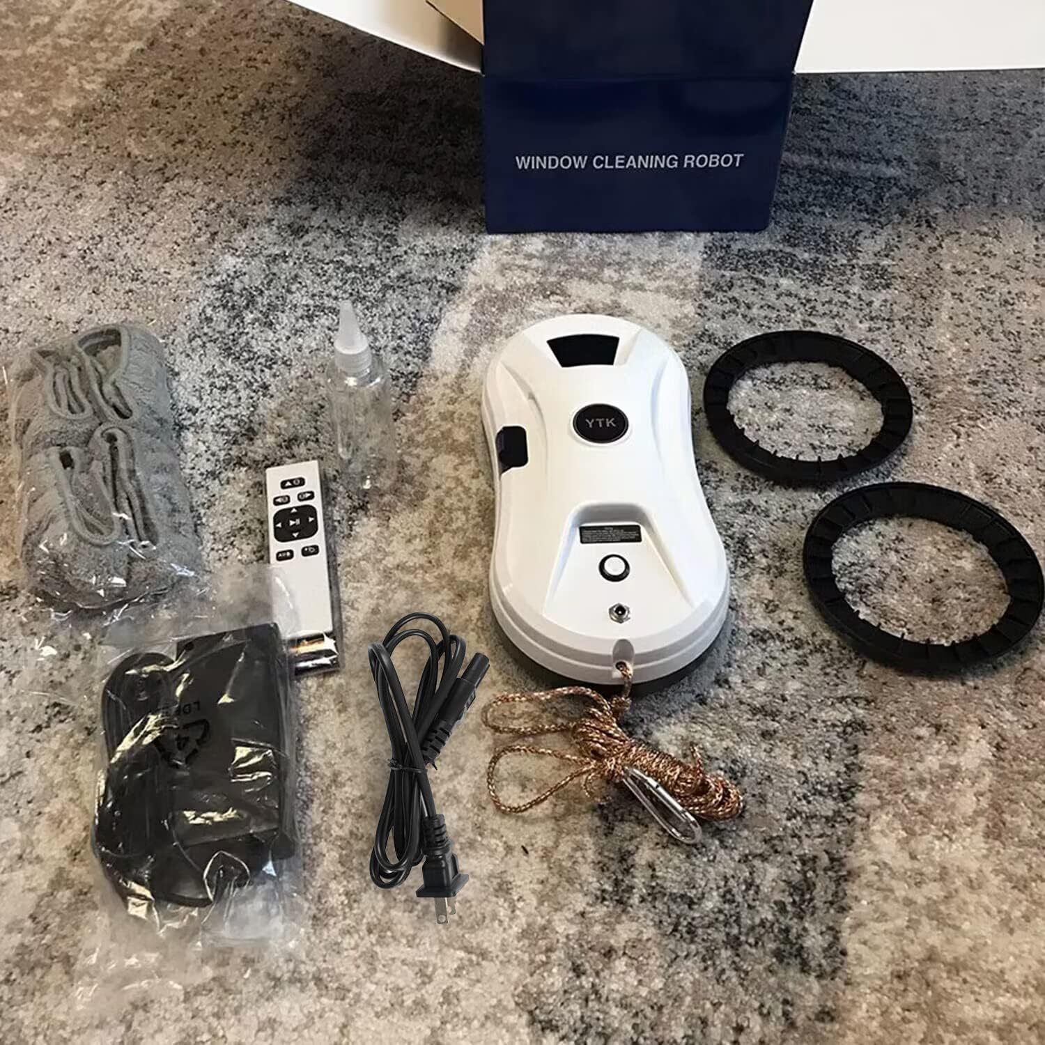 YTK Robot limpiador de ventanas con ultrasonido 5600PA auto agua vidrio limpieza automática inteligente robot limpiador aspirador ventana con