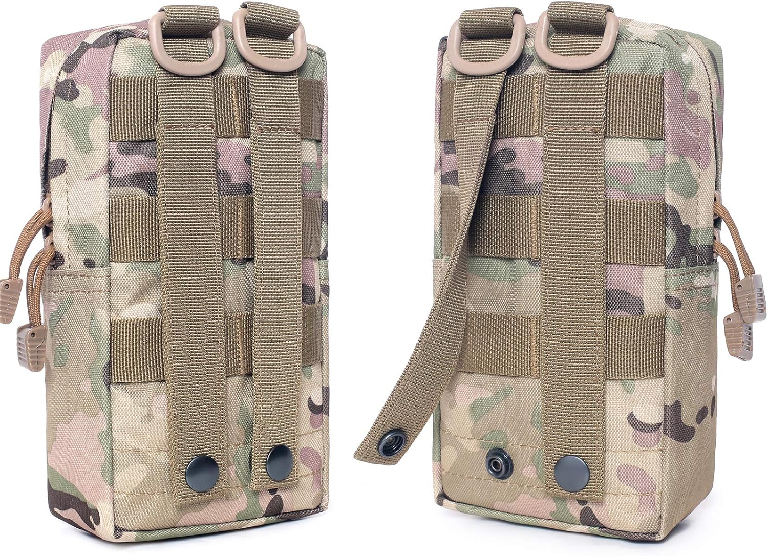 Tacticool Paquete de 2 bolsas Molle – Bolsa táctica compacta resistente al agua EDC