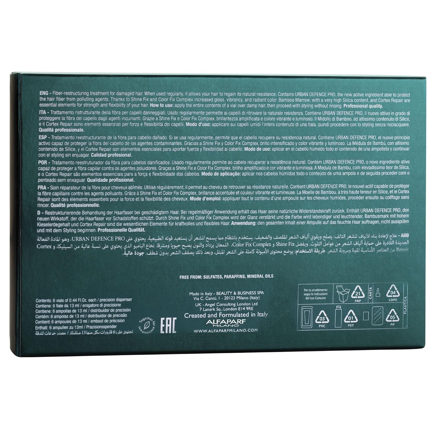 Alfaparf Milano Semi di Lino Reconstruction Loción reparadora para cabello dañado – Repara, proporciona brillo y suavidad, añade cuerpo – Incluye 6