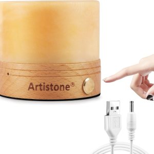 Artiistone Luz nocturna de piedra de cristal con sensor táctil de base de madera, recargable por USB, cristales curativos naturales, lámpara LED, Artiistone Luz nocturna de piedra de cristal con sensor táctil de base de madera, recargable por USB, cristales curativos naturales, lámpara LED,