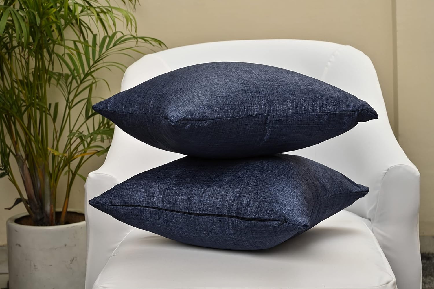 SCARLETT LINENS Juego de 2 almohadas decorativas para sofá cama, almohadas decorativas de sala de estar, almohadas rústicas, fundas de almohada