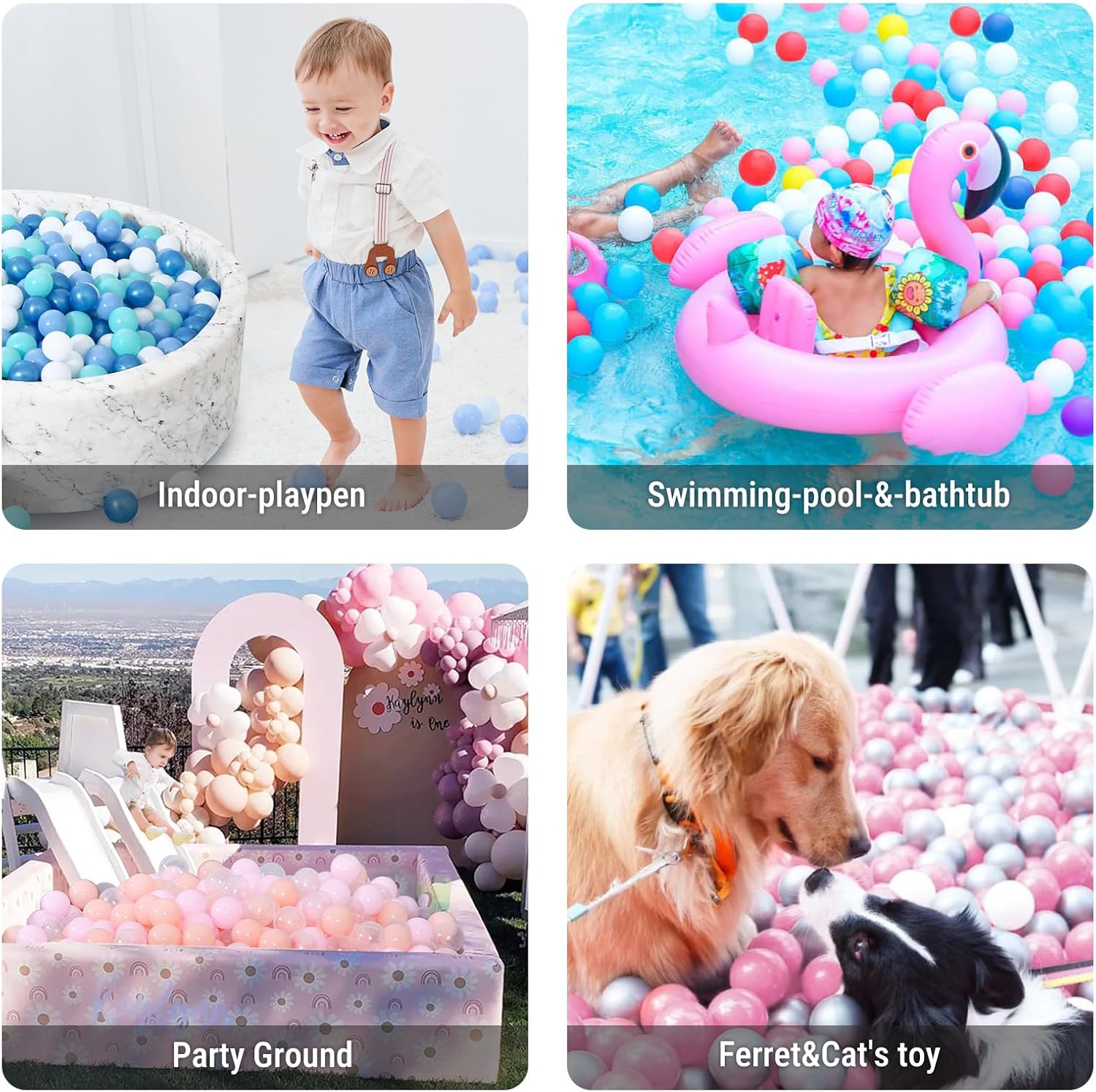 STARBOLO Pelotas para hogueras  Paquete de 100 bolas de plástico para hogueras de pelotas, bolas suaves sin BPA no tóxicas para niños de 1 a 3 años