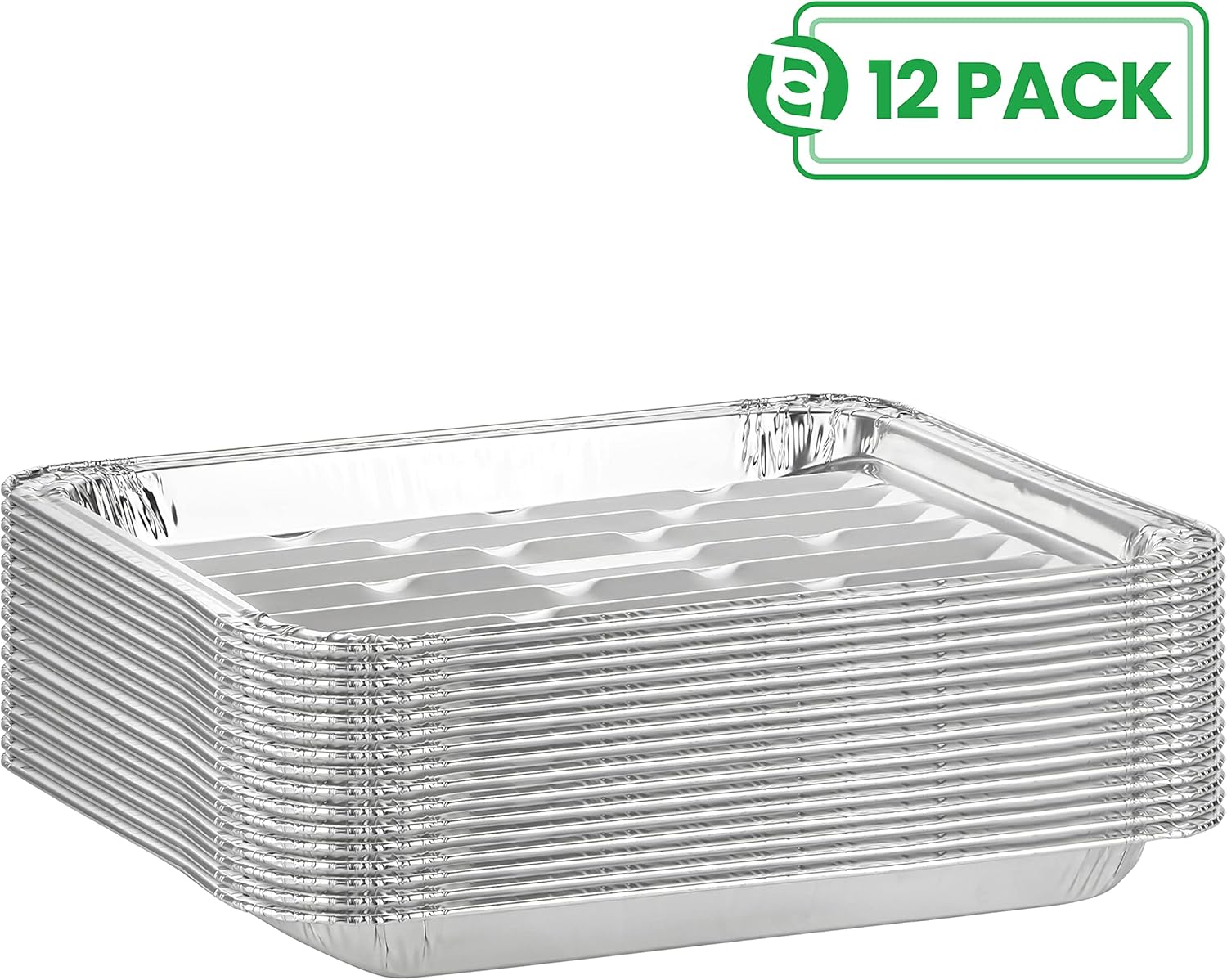 Party Bargains Sartenes de aluminio para asar, paquete de 12, sartenes desechables resistentes para cocinar, asar, barbacoa, picnic (máximo 464.0 F)