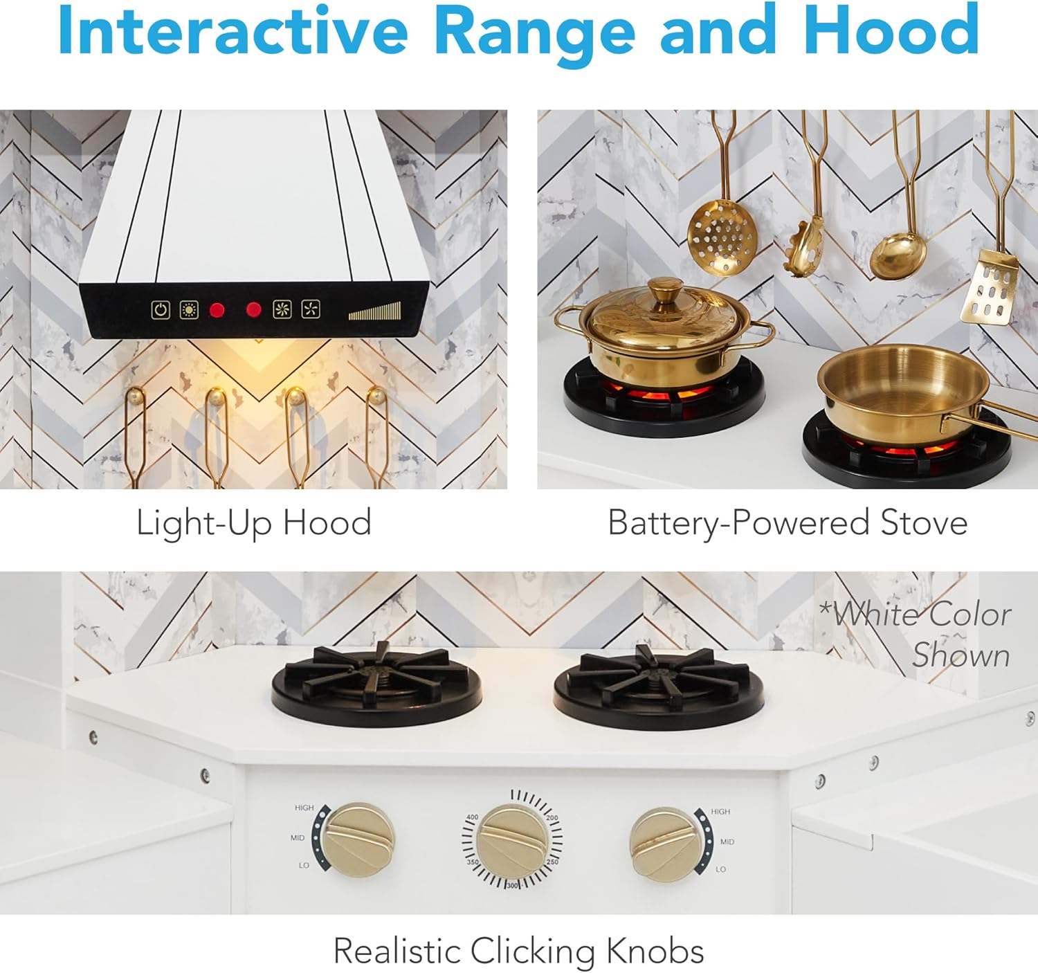 Best Choice Products Cocina de esquina de juego de simulación, juego de juguetes de madera interactivo para niños con luces y sonidos, máquina de
