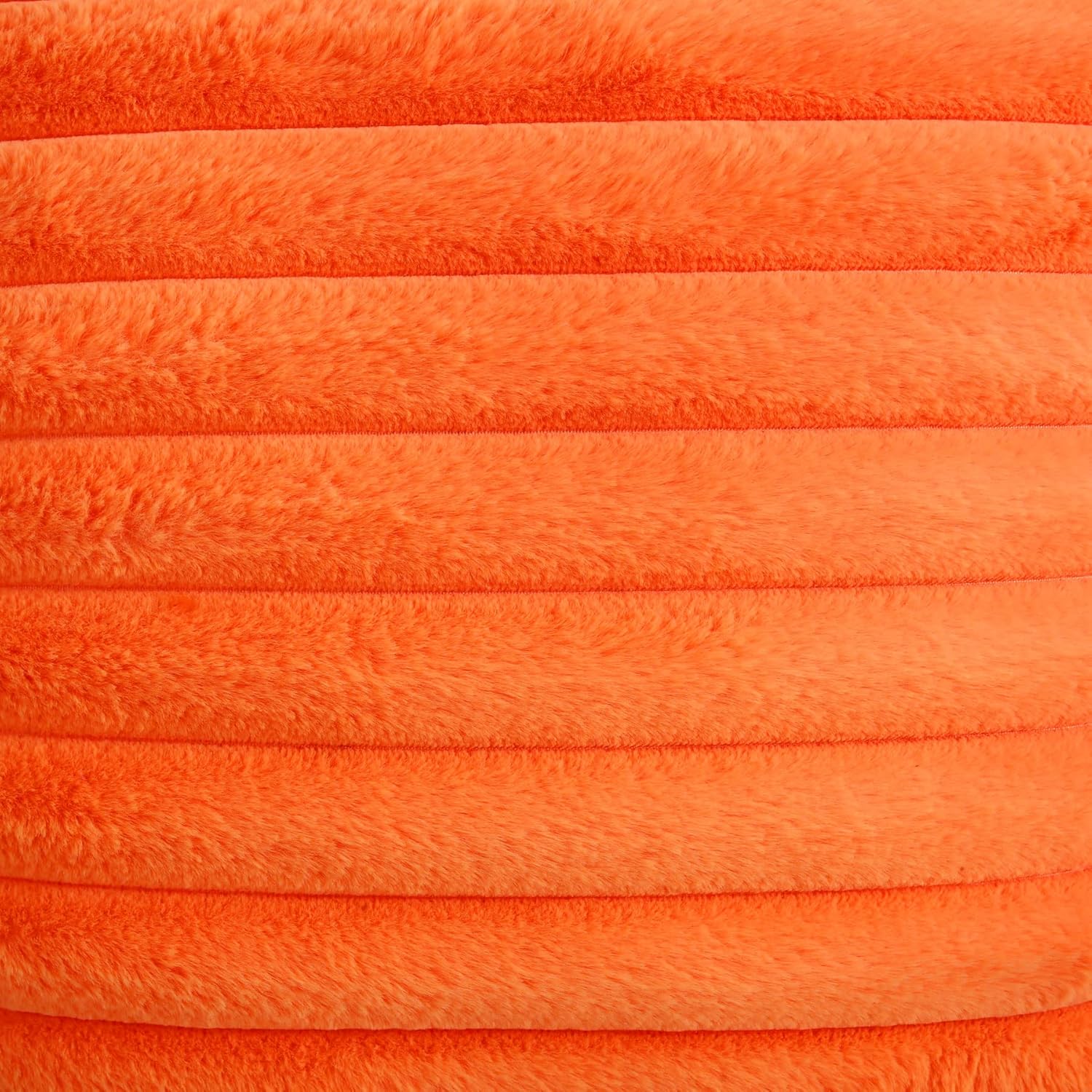 FUTEI – Juego de 2 fundas de almohada decorativas con rayas de color naranja, 14 x 14 pulgadas, cuadradas y primaverales, piel sintética de conejo