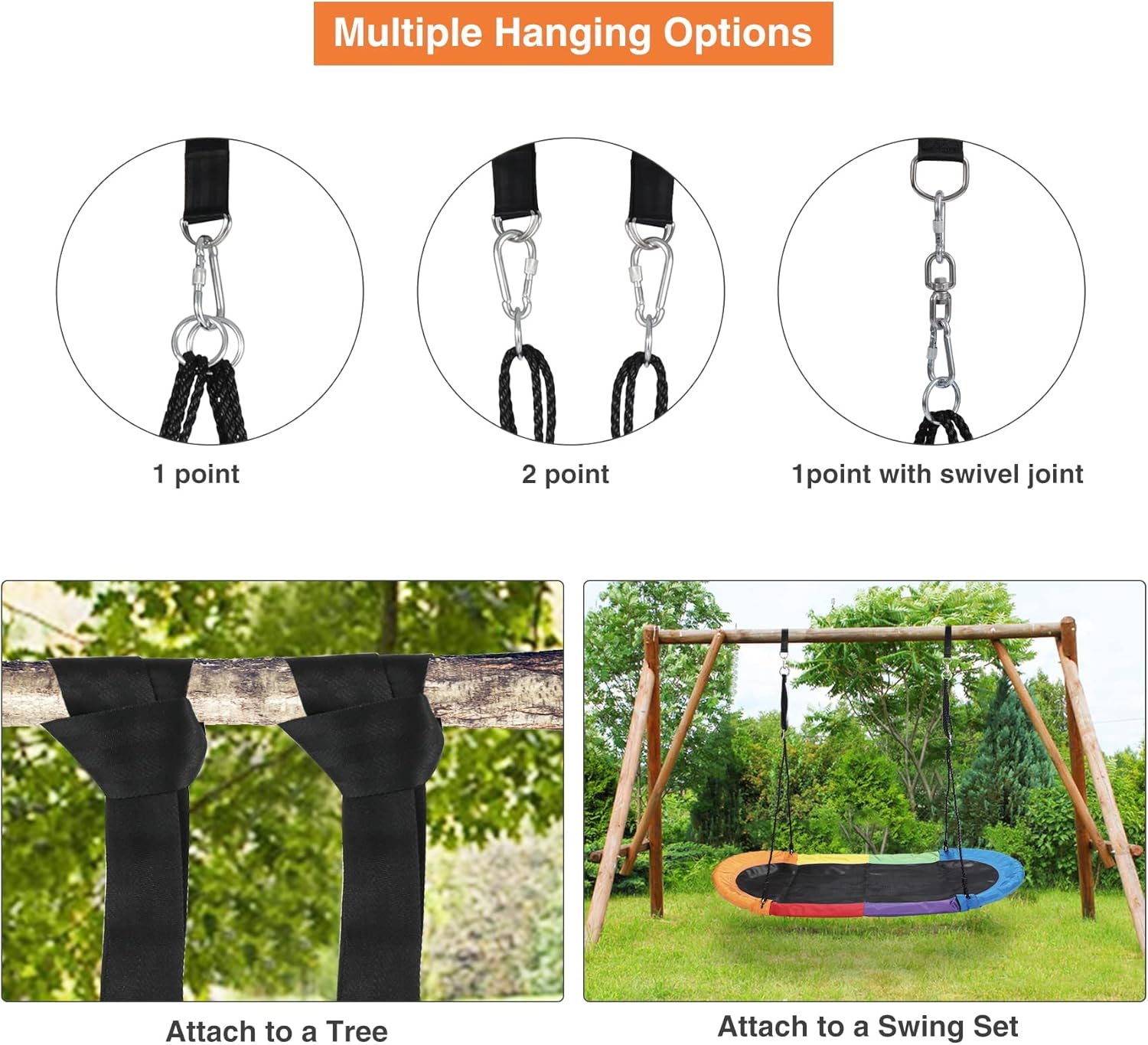 RedSwing Columpio de platillo de 65 pulgadas para niños, columpio de plataforma gigante para patio de juegos al aire libre, columpio de surf ovalado