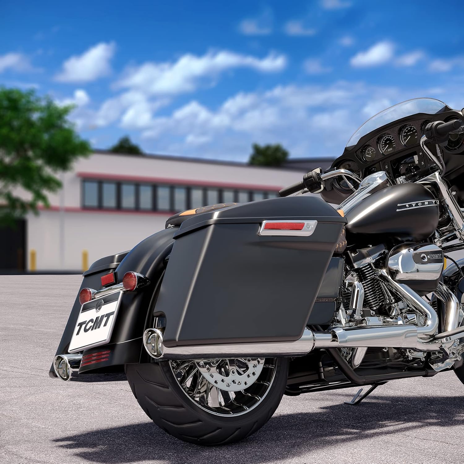 TCMT Alforjas extendidas de 5 pulgadas para Harley Touring CVO Road Glide Road King Street Glide Electra Glide Ultra Classic 2014-2023