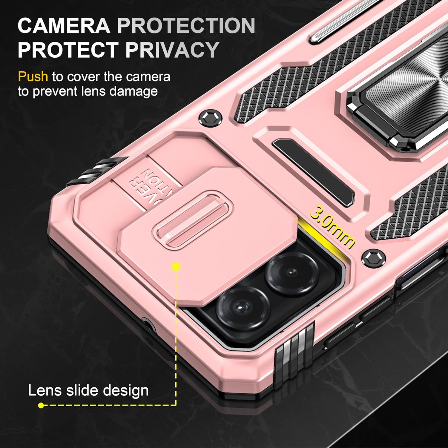 Asuwish Funda de teléfono para Motorola Moto G Power 5G 2023 con protector de pantalla de vidrio templado y cubierta deslizante para cámara
