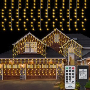 500 luces LED para cortina, 33 x 3 pies, impermeable, para colgar en la ventana, con temporizador remoto, para exteriores, dormitorio, fiesta, 500 luces LED para cortina, 33 x 3 pies, impermeable, para colgar en la ventana, con temporizador remoto, para exteriores, dormitorio, fiesta,
