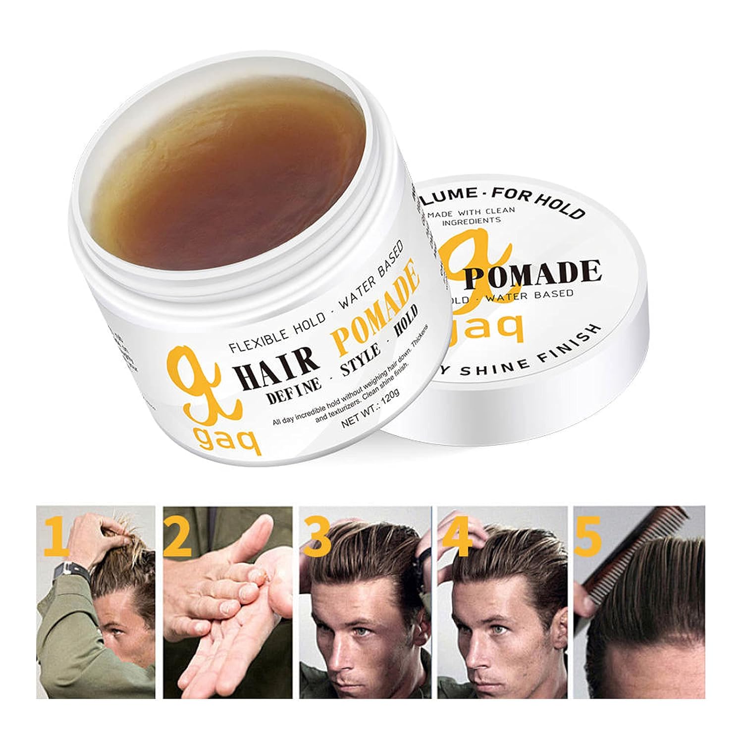 Gaq – Pomada para el cabello (fijación media), sin escamas, aroma a bayas dulces,