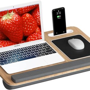 BORNOON Escritorio de regazo para laptop de hasta 17 pulgadas, escritorio de regazo portátil con cojín de almohada, alfombrilla de mouse BORNOON Escritorio de regazo para laptop de hasta 17 pulgadas, escritorio de regazo portátil con cojín de almohada, alfombrilla de mouse