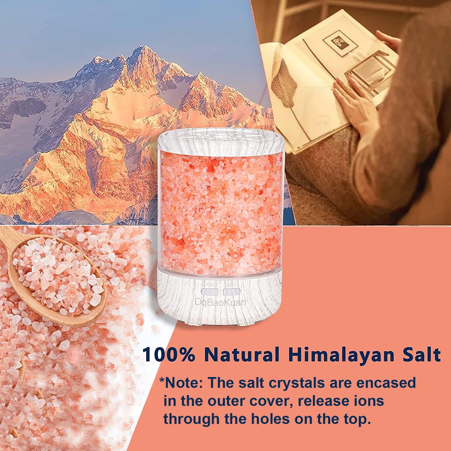 Difusor de aceite esencial de lámpara de sal del Himalaya, 2