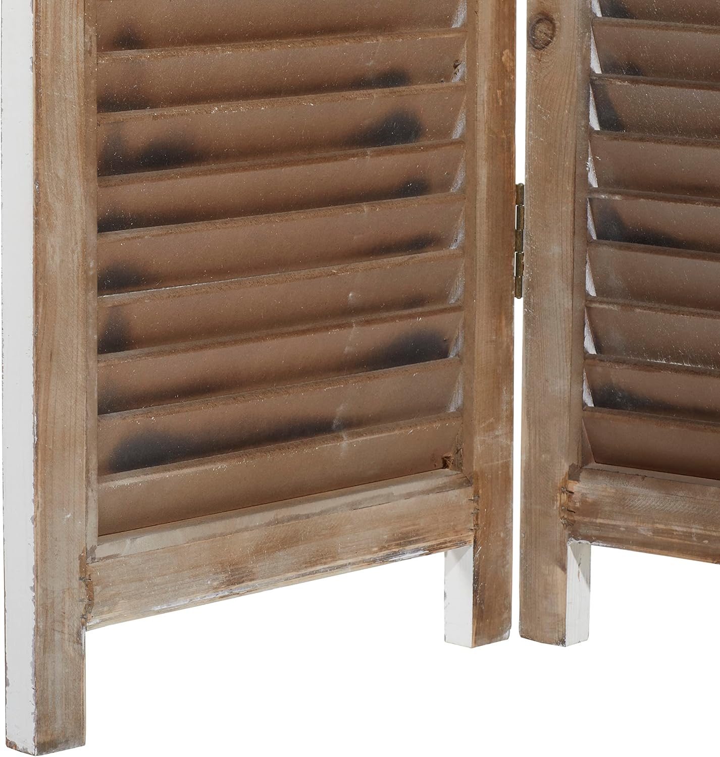 Biombo de 3 paneles, de madera, de la marca Deco 79., Madera, Negro, talla única