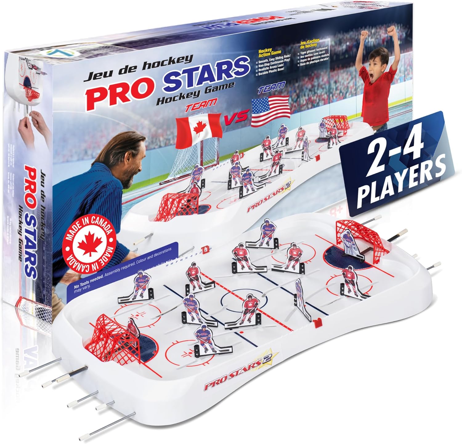 TOP SHELF Juego de hockey de mesa de 28 x 14 pulgadas, juegos de mesa para adultos y familia, mesa de hockey con cúpula de burbujas, mesa de hockey