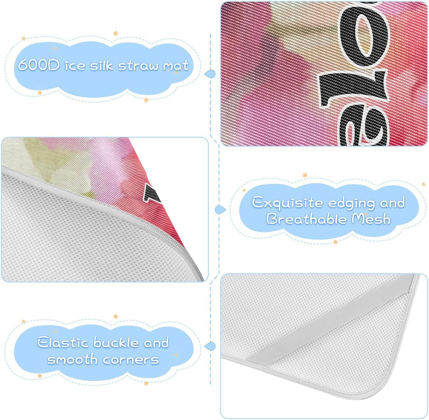 Protector de colchón personalizado de acuarela roja con flores de amapola para niños y niñas, tapete de seda de hielo para cama, colchoneta de