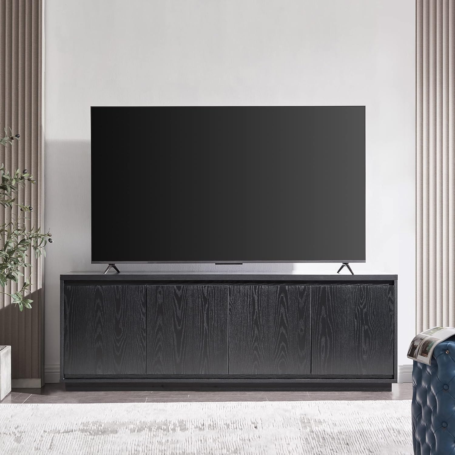 Henn&Hart Presque – Soporte para TV, 68 pulgadas de ancho, color negro